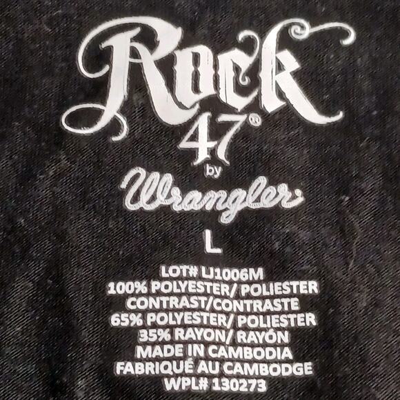 Wrangler Rock 47 Tank Top Women’s Large Black w/ Pink Chevron Overlay Rockabilly - Picture 2 of 8